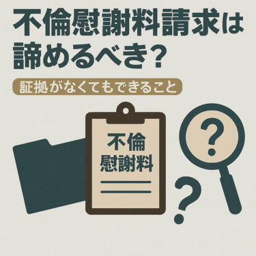 証拠がない（弱い）けど不倫慰謝料請求は諦めるべき？証拠がなくてもできること